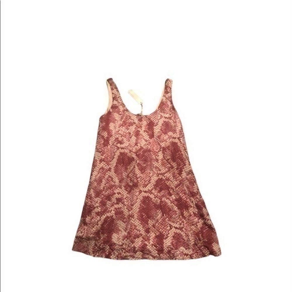 Lavender brown mauve ivory mini dress python print